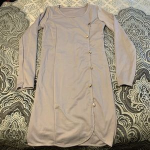 Gray Long Sleeve Dress